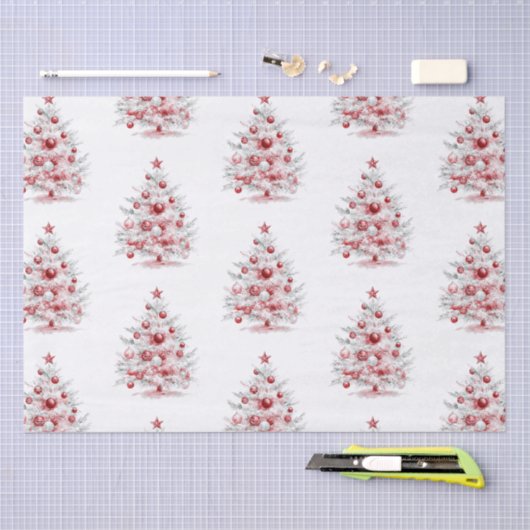 Kerst Rode Witte Pepermuntbomen Tissuepapier (Craft)