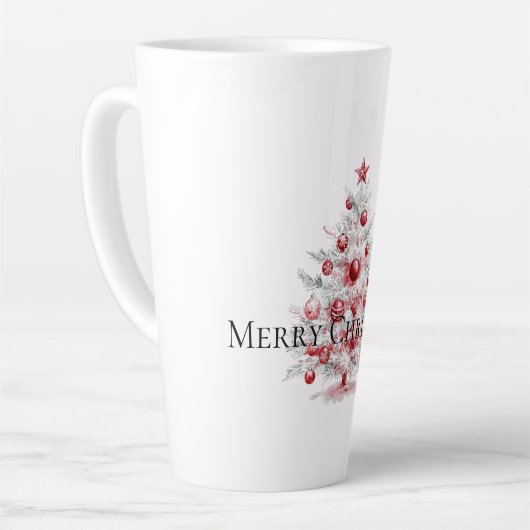 Kerst rode witte pepermuntboom latte mok (Linkerhoek)