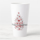 Kerst rode witte pepermuntboom latte mok (Voorkant)