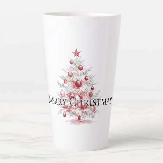 Kerst rode witte pepermuntboom latte mok (Voorkant)