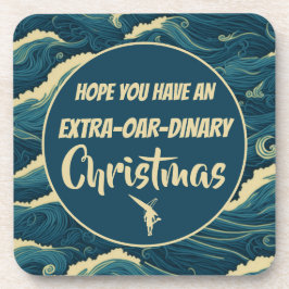 Kerst roeien grappig bier onderzetter