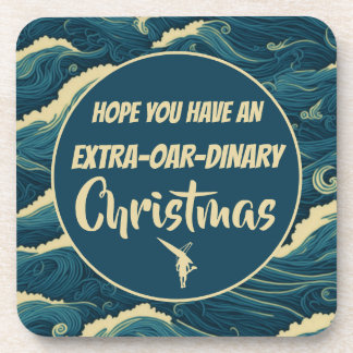 Kerst roeien grappig bier onderzetter