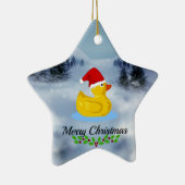 Kerst-roet met rubbervloed (met heilig) keramisch ornament (Rechts)