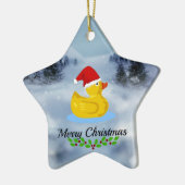 Kerst-roet met rubbervloed (met heilig) keramisch ornament (Links)