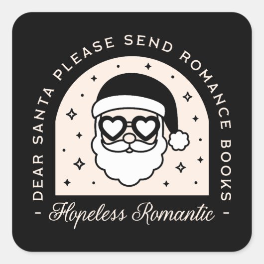 Kerst romance boeken duister esthetisch vierkante sticker (Voorkant)