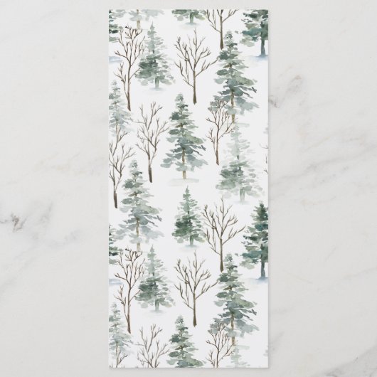 Kerst Romantisch Rustiek Winter Wedding Menu (Achterkant)