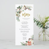 Kerst Romantisch Rustiek Winter Wedding Menu (Staand voorkant)