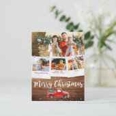  kerst rond de vrachtwagen | Clothespin Photo Coll Briefkaart (Staand voorkant)