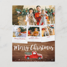  kerst rond de vrachtwagen | Clothespin Photo Coll Briefkaart