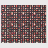 Kerst rond de wereld iconen inpakpapier (Vlak)