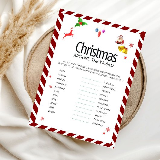 Kerst rond de wereld raadspel kaart