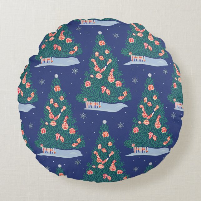 Kerst rond kussenkussen kussen (Voorkant)