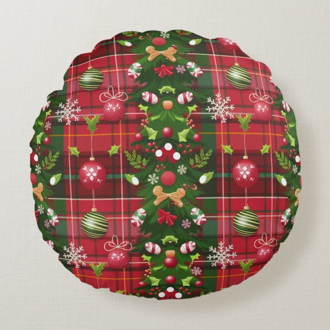 Kerst rond kussenkussen kussen (Voorkant)