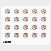 Kerst Rond Met Huiselijk Geluk Ronde Sticker (Vel)