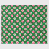 Kerst Rond Pepermunt Snoep Groen  Cadeaupapier (Vlak)