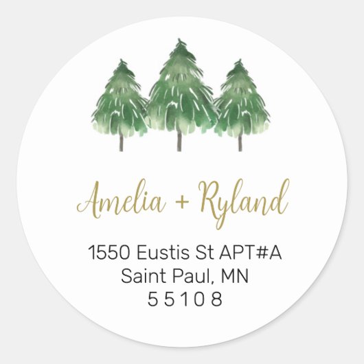 Kerst Ronde Adreslabels  Sticker (Voorkant)