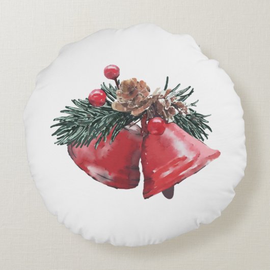 Kerst Ronde Kussen – Ring in de vreugde van de zee (Achterkant)