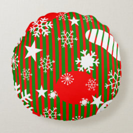 Kerst Ronde Kussen – Rood & Groen Design