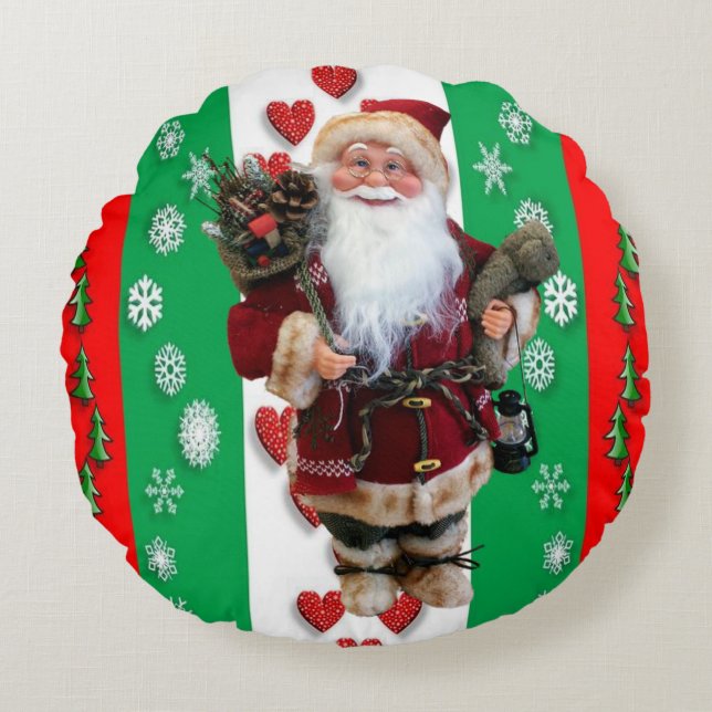 Kerst ronde kussen, Sinterklaas Rond Kussen (Voorkant)