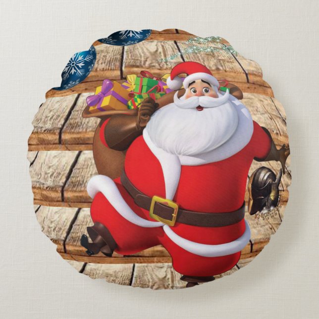 Kerst ronde kussen, Sinterklaas Rond Kussen (Voorkant)