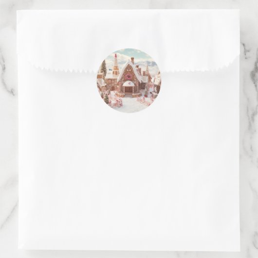  kerst ronde sticker (Tas)