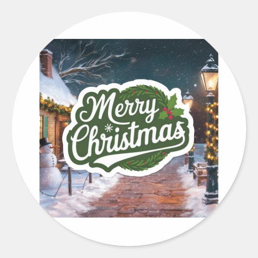 kerst ronde sticker (Voorkant)