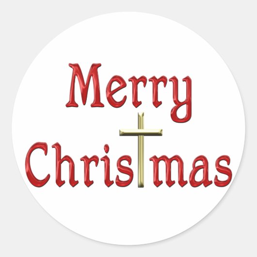 Kerst Ronde Sticker (Voorkant)