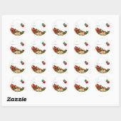 Kerst Ronde Sticker – Handgetekende Boom & Versier (Vel)