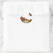Kerst Ronde Sticker – Handgetekende Boom & Versier (Tas)