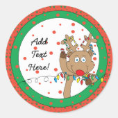 Kerst Ronde Stickers Rendieren (Voorkant)