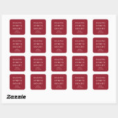 Kerst Rood Bakgeesten Vierkant Sticker (Vel)