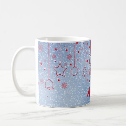 Kerst rood Bal decoratie blauw Classic Mok (Links)