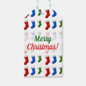 Kerst, Rood, Blauw en Groen Kerstmis Cadeaulabel (Voorkant)
