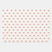 Kerst rood bordeauxrood Ribbon & Bows vakantie Inpakpapier Vel (Voorkant)