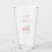 Kerst Rood Borstel Script  Truck Glas (Achterkant)