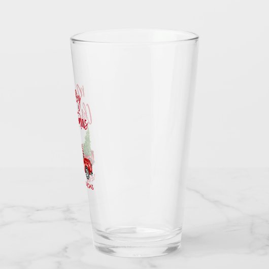 Kerst Rood Borstel Script  Truck Glas (Links)