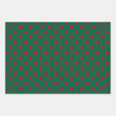 Kerst Rood Bos Groene sterren Inpakpapier Vel (Voorkant 3)
