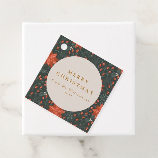 Kerst  Rood Botanisch Groen Aangepast Bedankjes Labels (In situ)