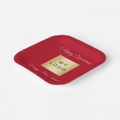 Kerst rood café bar business logo papieren bordje (Gebogen)