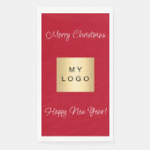 Kerst rood café bar business logo servet (Voorkant)