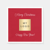 Kerst rood café bar business logo servet (Voorkant)