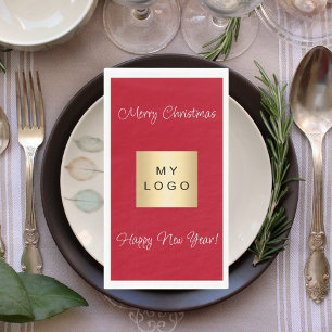 Kerst rood café bar business logo servet