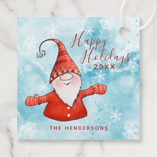 Kerst Rood en Blauw Schattigeste Prettige feestdag Bedankjes Labels (Achterkant)