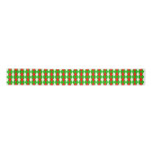 Kerst rood en groen Argyle Satijnen Lint (Voorkant)