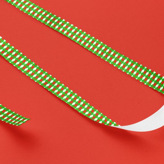 Kerst rood en groen Argyle Satijnen Lint