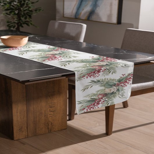 Kerst Rood en Groen Bloemen Tafelloper