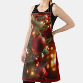 Kerst rood en groen glitter Ornamenten Schort (Insitu)