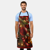 Kerst rood en groen glitter Ornamenten Schort (Gedragen)