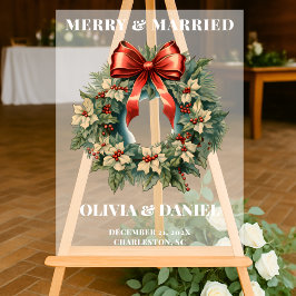 Kerst Rood en Groen Huwelijk Welkom Frosted Acryl Bord