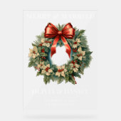 Kerst Rood en Groen Huwelijk Welkom Frosted Acryl Bord (Voorkant)